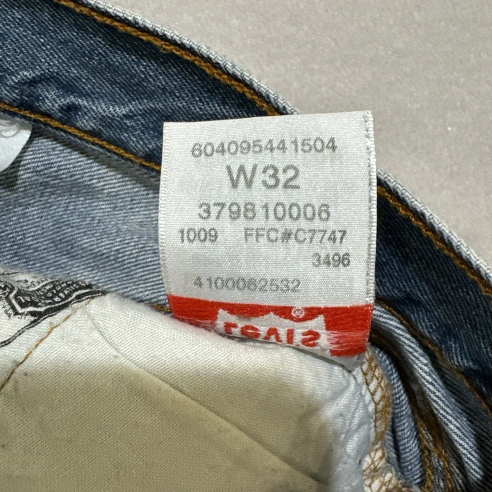 Levi's Vintage Women 501‎ Shorts Distressed Frayed Button Fly Blue Sz W32